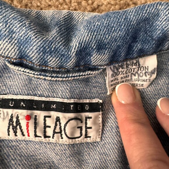 Vtg Mileage Denim Bomber Jacket Womens 12 Field Barn Military Chore Pockets 80s - Picture 3 of 7